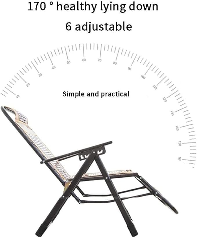 Folding Portable Lounge Chair Reclining Sun Lounger with Adjustable Backrest Bamboo Patio Lawn Chair for Outdoor Beach Balcony and Seniors (B)