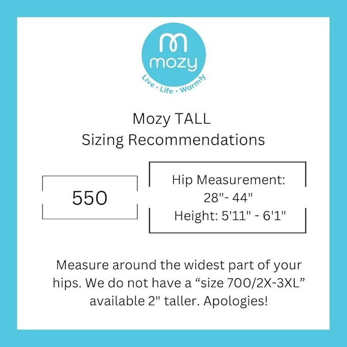 Mozy Tall | The Wearable Thermal Wrap for The Outdoors | 2 Inches Taller | Black