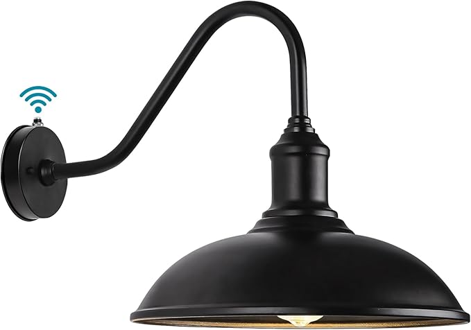 11 Inch Outdoor Barn Gooseneck Lights from Dusk to Dawn Waterproof and Rust Resistant Classic Farmhouse Barn Lights Gooseneck Lights for Garage Patio and Porch