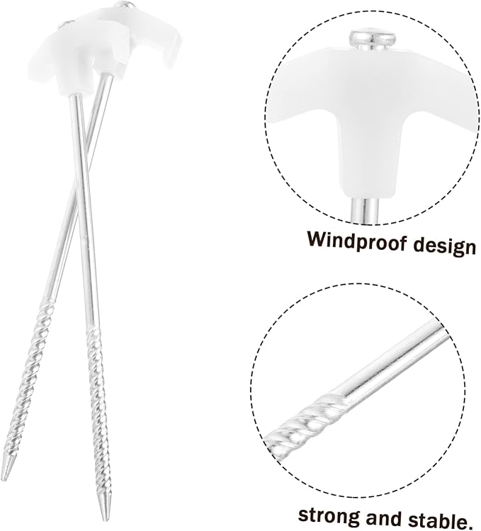 8Pcs Heavy Duty Tent Stakes Durable Ground Pegs for Camping Lightweight and Portable Tent Anchors for High Wind Conditions Suitable for Awning and Canopy Use