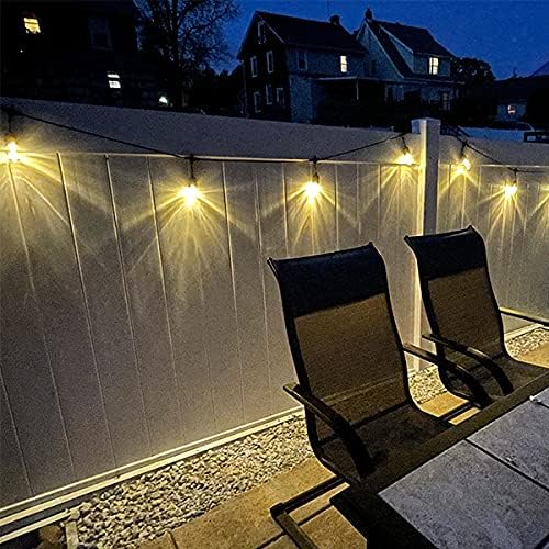 GANA Outdoor String Lights Patio Lights 48FT Music Flash RGBW Colourful Safe 12V Low Voltage LED Shatterproof Bulbs Connectable Heavy Duty Wire IP65 Waterproof Level for Courtyards Cafe Bistro