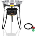 Concord 30 Powder Coated Steel Comal Stand with Stainless Steel Comal and Roadster Single Propane Burner. Great for Discada Tacos Street Vendor Etc.…