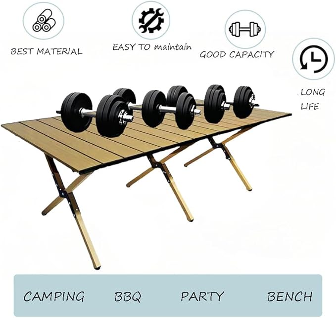 Portable Low Alluminum Roll Up Travel Folding Table for Beach Camping &amp Picnic – Compact Lightweight Multi-Purpose for Indoor &amp Outdoor Use