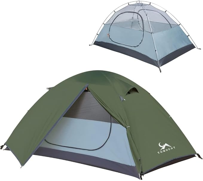MC TOMOUNT Backpacking Tent 1-2 Person Waterproof Lightweight Double Layer Free-Standing Aluminum Pole for Outdoor Camping Hiking 4 Season
