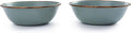 Barebones Enamel Bowl Set - Dish Set of 2 Bowls - Enamelware Set for Camping and Everyday Use (Mint)