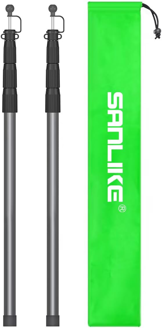 SANLIKE Tent Poles for Tarp 98 in Tarp Poles Set of 2 Tent Poles Replacement Telescoping Pole Canopy Poles Camping Poles for Rooftop Tents Trekking Pole Tent for Rain Fly Camper Awning – Gray