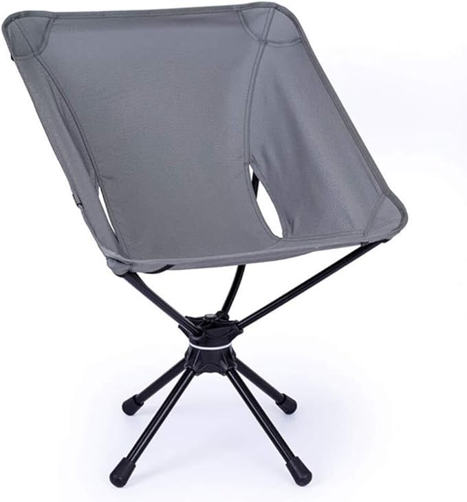 Portable Folding Camping Chair with Rotatable Base Lightweight Outdoor Chair with Carry Bag for Hiking Fishing BBQ (Gray 36x50x73.5cm)(Grey)