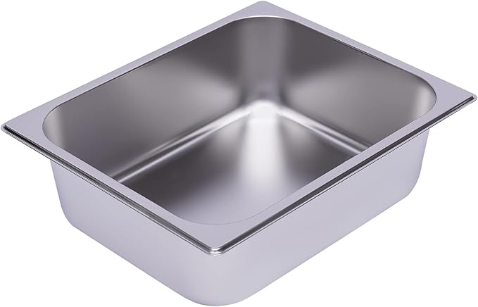 6 Pack 1/2 Size Stainless Steel Steam Hotel Pan 12.99 x 10.24 x 3.94 In Steam Table Pan Food Service Pan for Party Kitchen Restaurant Hotel