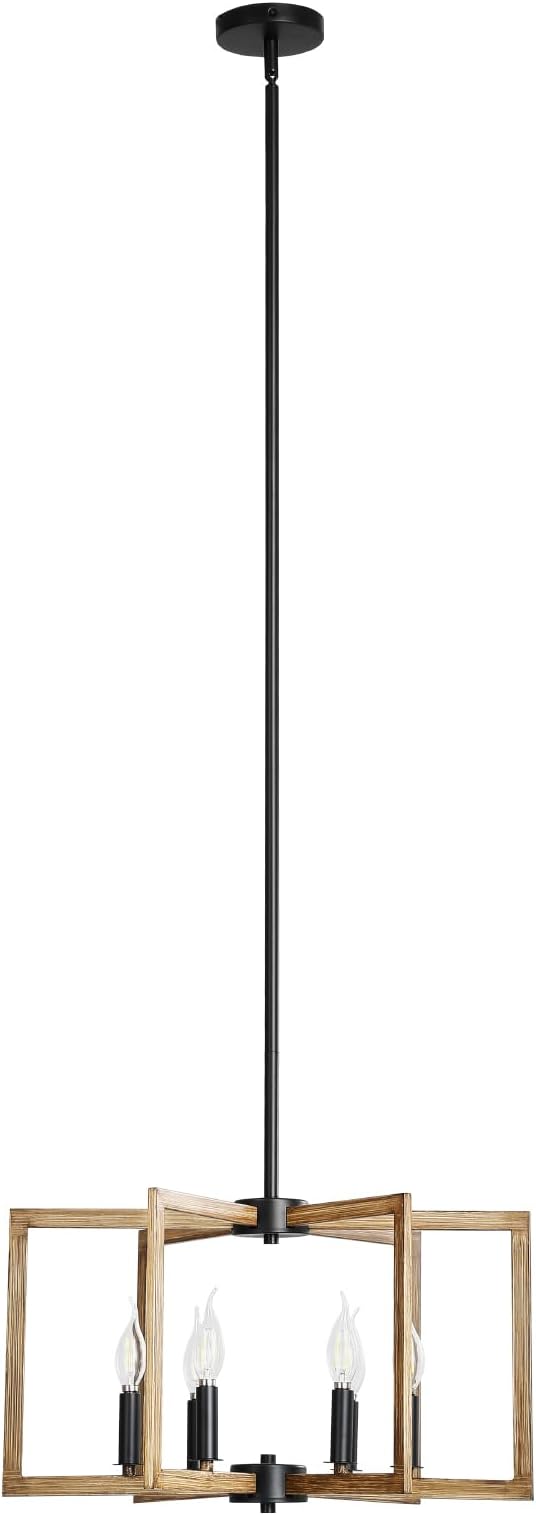 VEVOR 6-Light Chandelier Metal Farmhouse Chandelier Adjustable Height Dining Room Hanging Light Fixture for Ceilings Modern Chandelier for Bedroom Foyer Hall Kitchen Living Room and Entryway