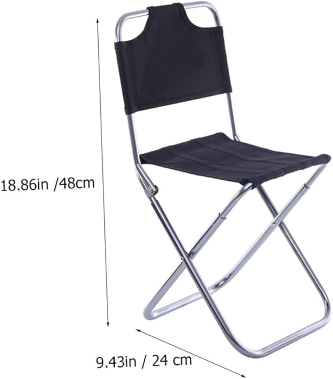 Lightweight Outdoor Foldable Fishing Chair with Backrest Portable Aluminum Camping Stool for Hiking Beach Garden
