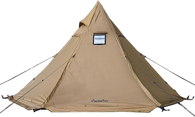FIREHIKING Camping Hot Tent 2-4 Person Teepee Tent with Stove Jack for Backpacking Hunting 11'6 x 6'11 | with Stove Jack for Backpacking Hunting