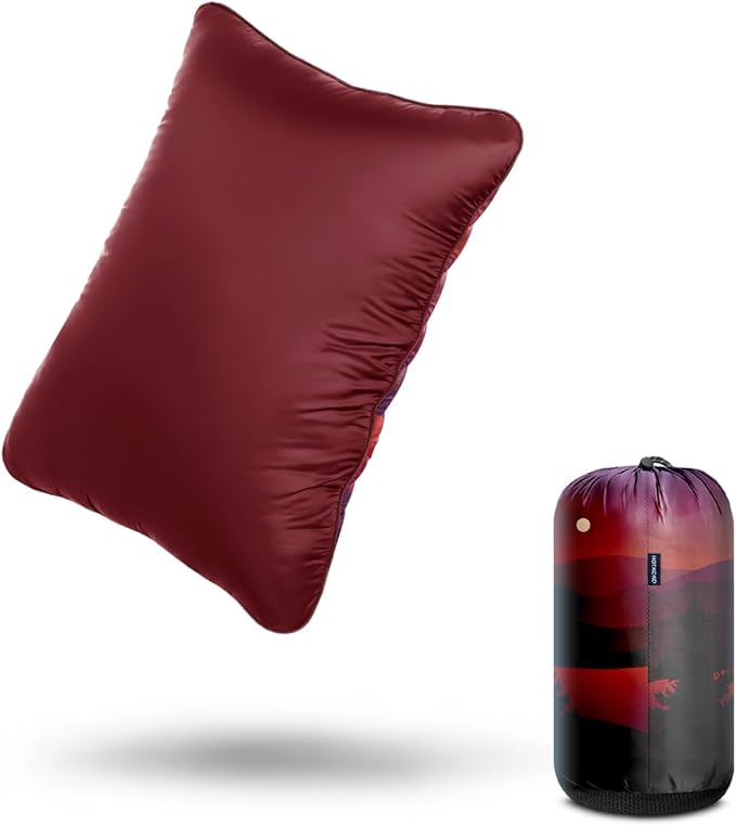 Camping PillowSupportive Compressible Travel Pillow Middle Size Lightweight Camp Pillow with Storage Bag for CampingHikingBackpackingAirplane