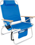 Big Jumbo 500 lbs XL Wide Heavy Duty Beach Chair for Big &amp Tall Adults Aluminum Tubing - 4 Reclining Positions