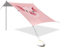Cute Pig Face Beach Tent Sun Shelter 9.2' x 10.5' Beach Canopy with 4 Sandbags 4 Stability Poles Sand Shovels - Tent Canopy for Beach Camping Fishing Picnics