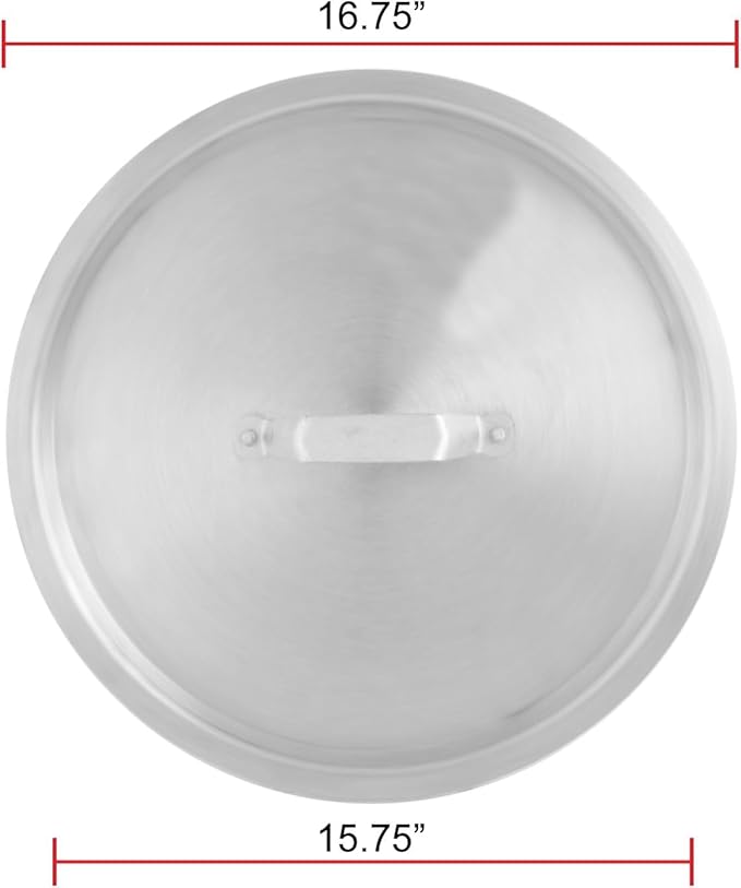TrueCraftware- 50 qt. Aluminum Stock Pot Lid 16-3/4 x 1-1/4 1.8mm Thickness- Multipurpose Pot Cover Cookware for Pasta Soup Pots Large Stockpot Lid Stew Simmering Pot Dishwasher Safe