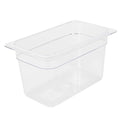 Thunder Group PLPA8146 Food Pan 1/4 Size 6 deep Shatter and Scratch Resistant Dishwasher Safe Polycarbonate Clear NSF Pack of 6
