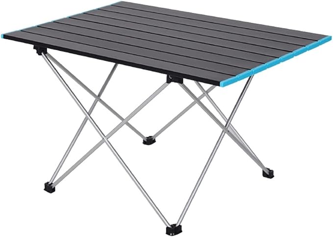High Strength Aluminum Alloy Portable Light Folding Camping Table Foldable Outdoor Dining Table (D 34.7cm*39.5cm)