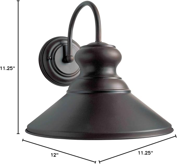 Forte Lighting 1227-01-32DS Transitional 1-Light Exterior Dark Sky Wall Mount Antique Bronze Finish