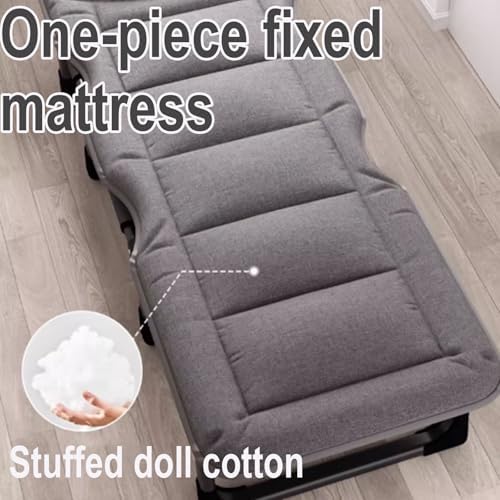 Portable Folding Adult BedAdult Folding Bed Portable Bed for Adults Queen Size Camping Cot Four-Position Adjustable Backrest 3D Headrest Folding Bed Made of Metal for Home Nap Beach Travel