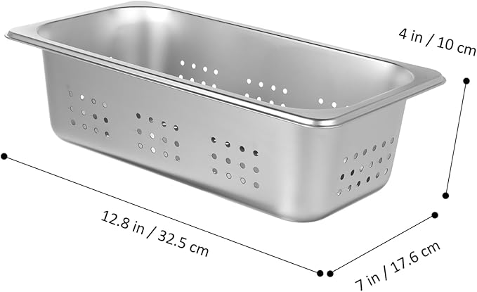 Commercial Steam Pans Set Perforated Deep Pan Stainless Steel Serving Tray Food Container