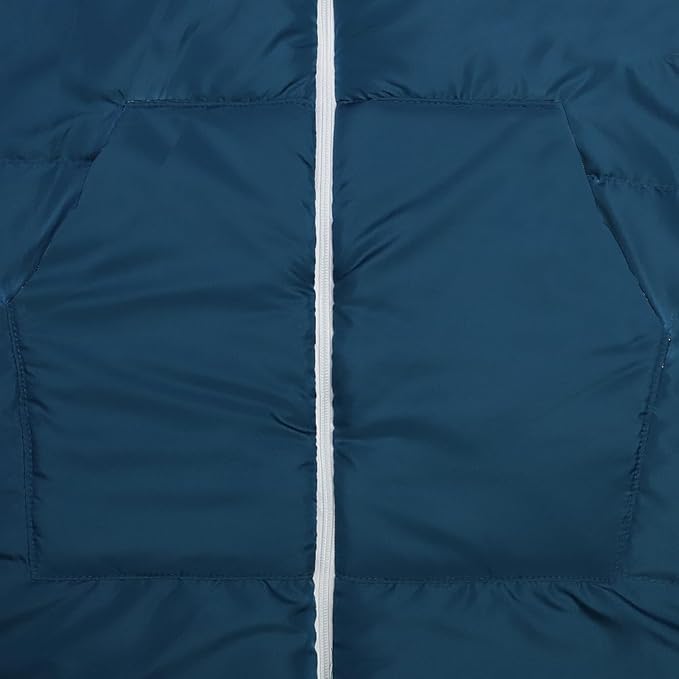 Thermotuff Wearable Sleeping Bag with Dual Hoodie Long Sleeves Pockets &amp Adjustable Drawstring - Ideal for Camping Cold Weather Hiking and Stadium Sak Blanket (Blue L-XXL)