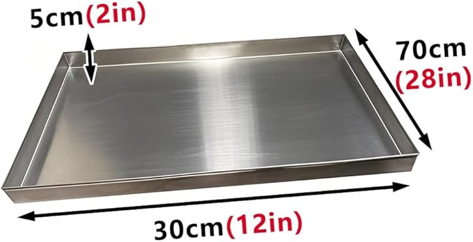 304 Stainless Steel Drip Pan - Portable Condensate Water Catcher for Window AC Units &amp Mini Fridges - Multi-Purpose HVAC Drain Tray (30x70cm/12x28in) for Home &amp Workshop Use