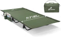 Sportneer Camping Cot 31.5'' Extra Wide Army Green Compact Folding Cot with Side Pocket &amp Carry Bag Lightweight Portable Outdoor Bed for Adults Camping Home Travel