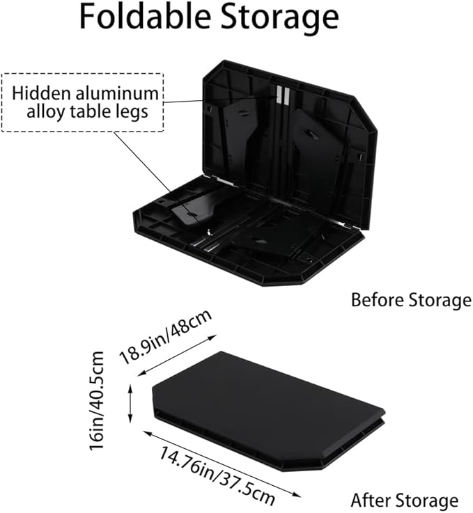 Folding Camping TableOutdoor Small Portable Aluminum Camp Table with Backpacking Carrying Bag for Camping Beach Picnic Grilling Hiking FishingTravel (Black)