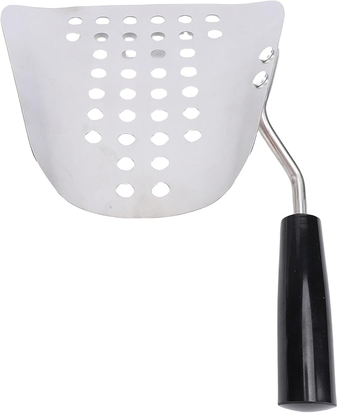 STAINLESS STEEL POPCORN SCOOP PERFORATED FRENCH FRY QUICK FILL TOOL EFFICIENT POPCORN TRANSFER FOR COMMERCIAL THEATERS RESTAURANTS CINEMAS 304 STAINLESS STEEL PLASTIC HANDLE