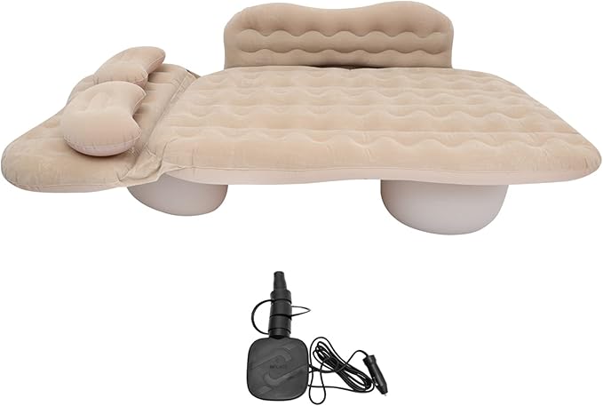 SUPVOX 1Set Inflatable Car Mattress Ergonomic Sleeping Pad for Rear Seat Comfort Freeze Material for Travel and Outdoor Activities Includes Neck Pillow