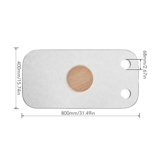 Removable Rectangular Marine RV Table Boat Table Top RV Table Top Replacement with 2 Cup Holders Aluminum Alloy Solid Wood Boat Desktop Panel for Yacht Boats (White)
