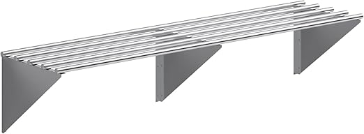 18 x 72 Commercial Stainless Steel Tubular Wall Shelf – Heavy Duty | NSF Certified Kitchen Storage Rack