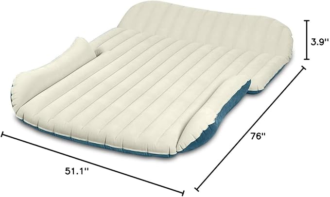 WEY&ampFLY Car Air Mattress for SUV Quick Inflation Travel Bed with Air Pump Portable Sleeping Pad for Camping Fits Most SUVs and Sedans Comfortable and Durable