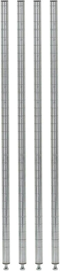 Hudson Exchange 33 Tall (4 Pack) Industrial Wire Shelving Posts Chrome