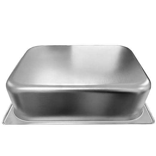 4 Pack Stainless Steel Hotel Pan1/2 Half Size Steam Pan with Lid4-Inch Deep Steam Table Pan for Home Kitchens Parties Hotel Buffets &amp Casual Gatherings (12.8”L x 10.4”W)