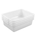 White Small Plastic Bus Pans 4 Packs Food Service Bus Tubs 8 Liters