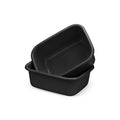 DecorRack 2 Plastic Wash Basins Large 10 Quart Graduated Bucket Portable Washbasin for Washing Cleaning Foot Bath Dishes Face Cleansing Bowl Black (2 Pack)