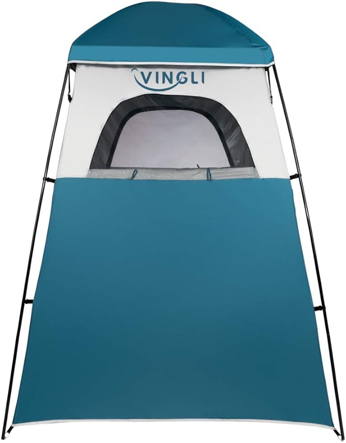VINGLI 6.7FT Shower Tent Changing Room Tent for Portable Toilet with Mesh Floor and Carrying Bag Lightweight &amp Sturdy Perfecr for Camping Boat Dressing Outdoor or Indoor