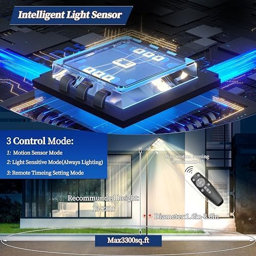 Ofuray Solar Street Lights OutdoorSolar Security Flood Lights Parking Lot Lights Commercial Dusk to Dawn 6500k Waterproof Led with Remote Control Motion for StreetCourtBarn (Of-7200W 600000Lm)