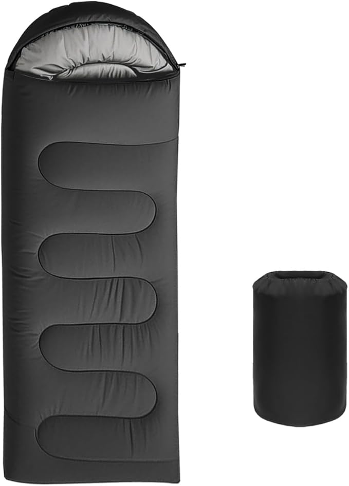 Double Sleeping Bag for Adults CampingBring Pillow XL Queen Size Sleeping Bags for 2 Person Hiking Backpacking Lightweight Waterproof with Compression Sack