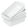 35 L Plastic Large Bus Bin Commercial Bus Tubs White 4 Packs