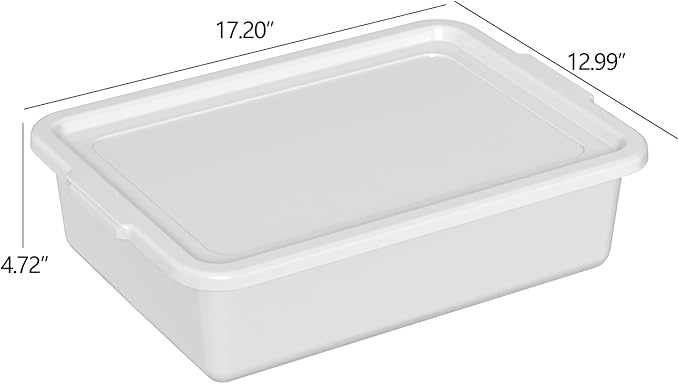 12 Packs Plastic Bus Tubs 13 L (3.4 Gal) Commercial Bus Box with Lid Gray