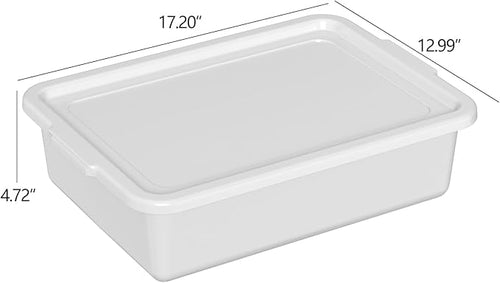 12 Packs Plastic Bus Tubs 13 L (3.4 Gal) Commercial Bus Box with Lid Gray