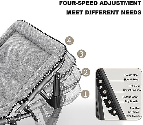 Adjustable Folding Reclining Lounge Chair for Outdoor Camping Beach Office Portable and Comfortable Recliner with Adjustable Backrest.