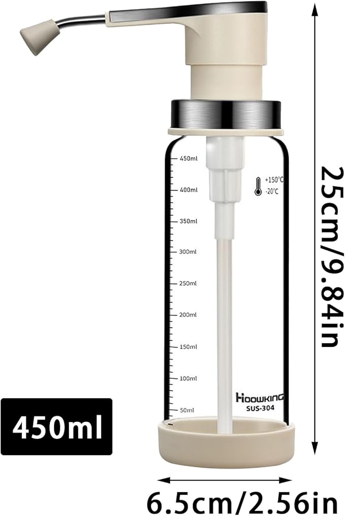 Syrup Dispenser 2 Pieces Waterproof Container 450ml Pump for Storage Kitchen Home Restaurant Dining Catering Daily Coffee Shop