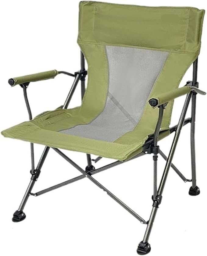 Oxford Cloth Folding Camping Chair Lightweight Stable for Outdoor Hiking Picnic Beach Leisure Use(Green)
