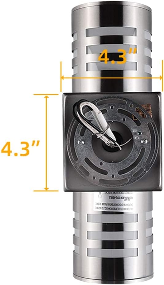 Outdoor Wall SconceCylinder Porch Wall Light with Stainless Steel 304 and Toughened GlassWaterproof Up Down Light for Garden Patio Bedroom Living Room (Silver13 HeightNo Bulbs)