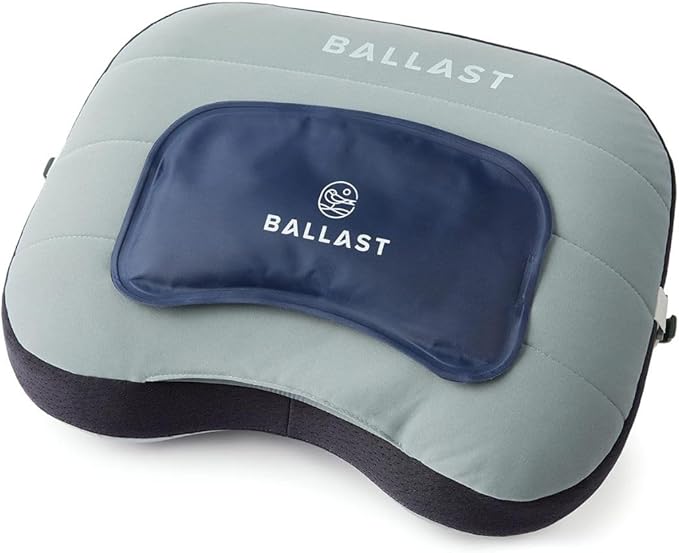 Ballast Cool Combo Beach Pillow - One Inflatable Pillow + One Cooling Pack Bundled Together The Best Way to Chill at The Beach Pool Or Camping (Moonlight Grey)