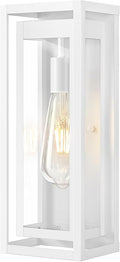 15 Large Outdoor Light Fixture Wall Mount White Outdoor Sconce Lights Modern Waterproof Exterior Porch Lights with Clear Glass Shade for Front Door Garage 1 Pack