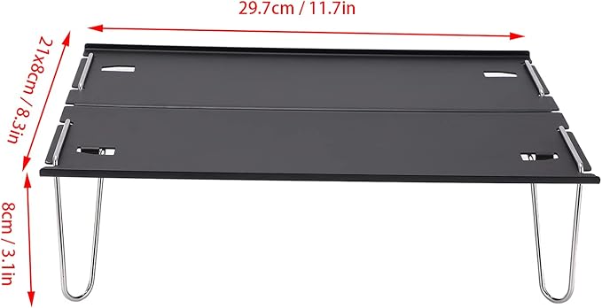 Folding Camping Table Portable Ultra Lightweight Aluminum Alloy Foldable Table Multifunctional Compact Backpacking Table with Carrying Bag for Outdoor Beach Picnic Backyards BBQ